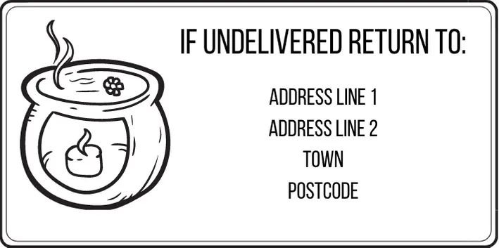 If undelivered return to label with a wax burner illustration